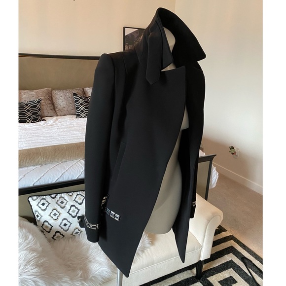 Anthony Vaccarello Black Long Embellished Blazer 4 - Picture 3 of 11
